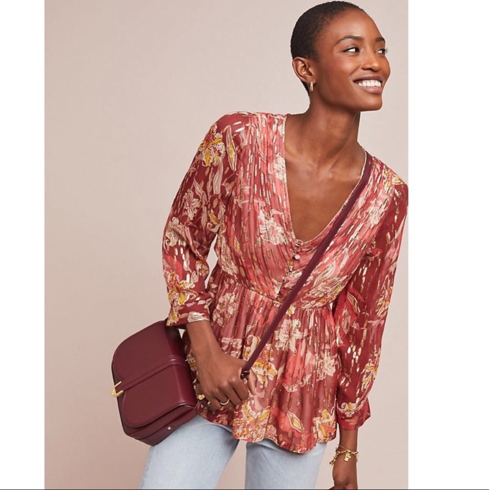 NWT Anthropologie Vineet Bahl Tabitha Blouse Top S